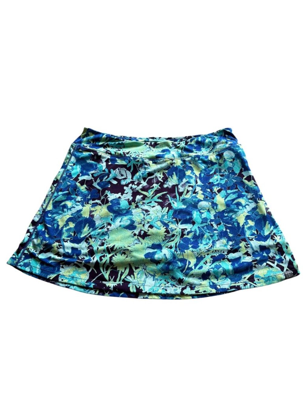 Title Nine Dream Skort Womens Floral Stretchy Athletic Tennis Pickleball XL Blue